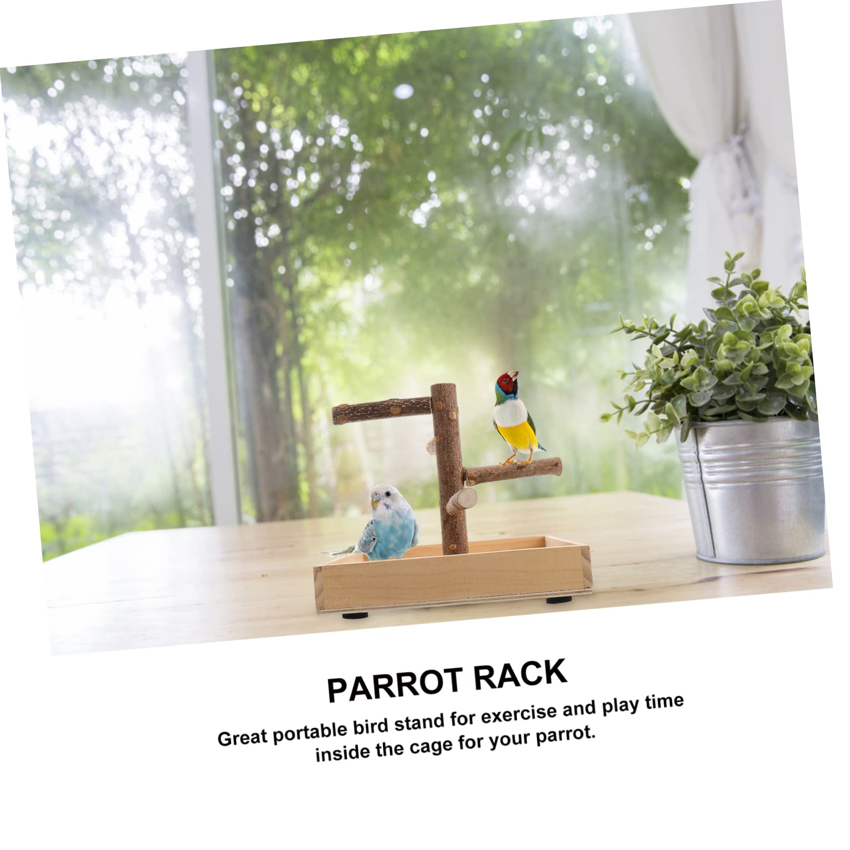 Kisangel Soporte para Perchas De Pájaros De Madera Portátil para Entrenamiento Juegos para Loros Pequeños Jaula Adecuado para Mascotas Pequeñas