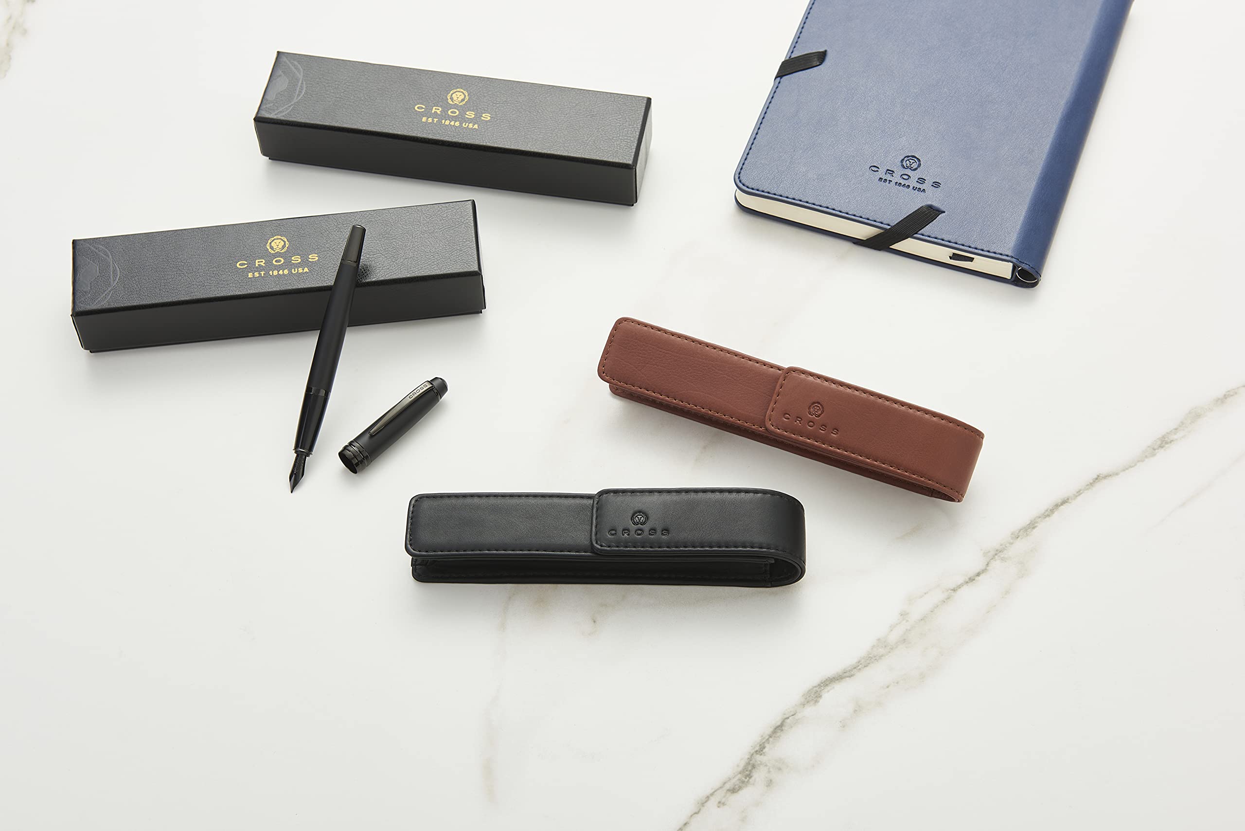 Astuccio singolo in pelle nera