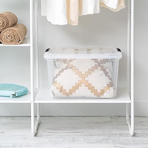 Vista 78 de IRIS USA - Caja de almacenamiento de plástico de 19 cuartos de galón con tapa y pestillos – Paquete de 4 – sin BPA, solución de organización