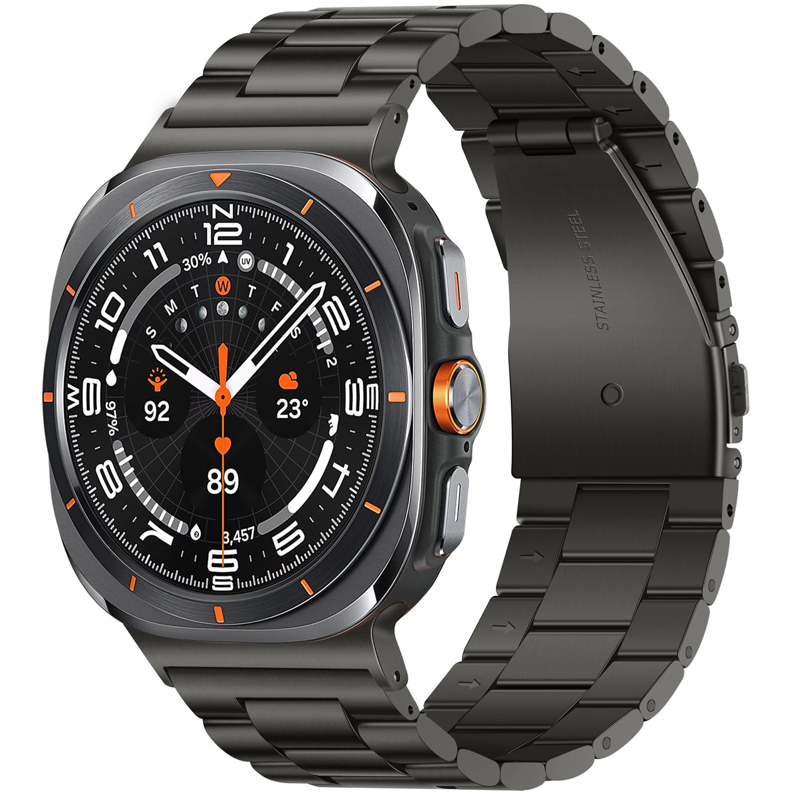 Anlinser No Gap Bands Compatible with Samsung Galaxy Watch Ultra 7/6/5/4/FE Band 44mm 40mm/Watch 6 Classic Band 47mm 43mm/Watch 5 Pro 45mm/Watch 4 Classic, 20mm 22mm Metal Strap for Women Men-image-36