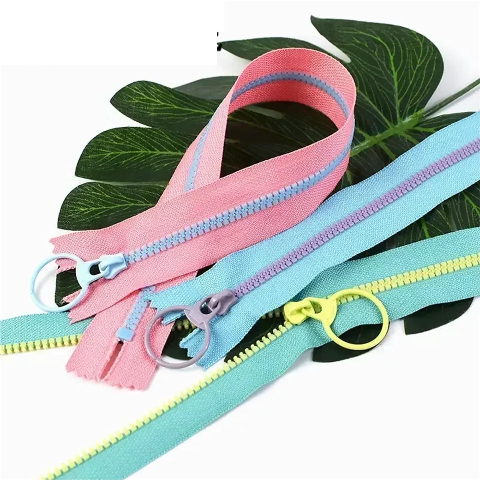 Metall Reißverschluss 10Pcs 15-40cm 3# Resin Zippers Ring Zip Slider ClosedEnd Zipper for Bags Wallet Purse Decor Zips Repair Clothes Sewing Accessory(Pink,20cm)