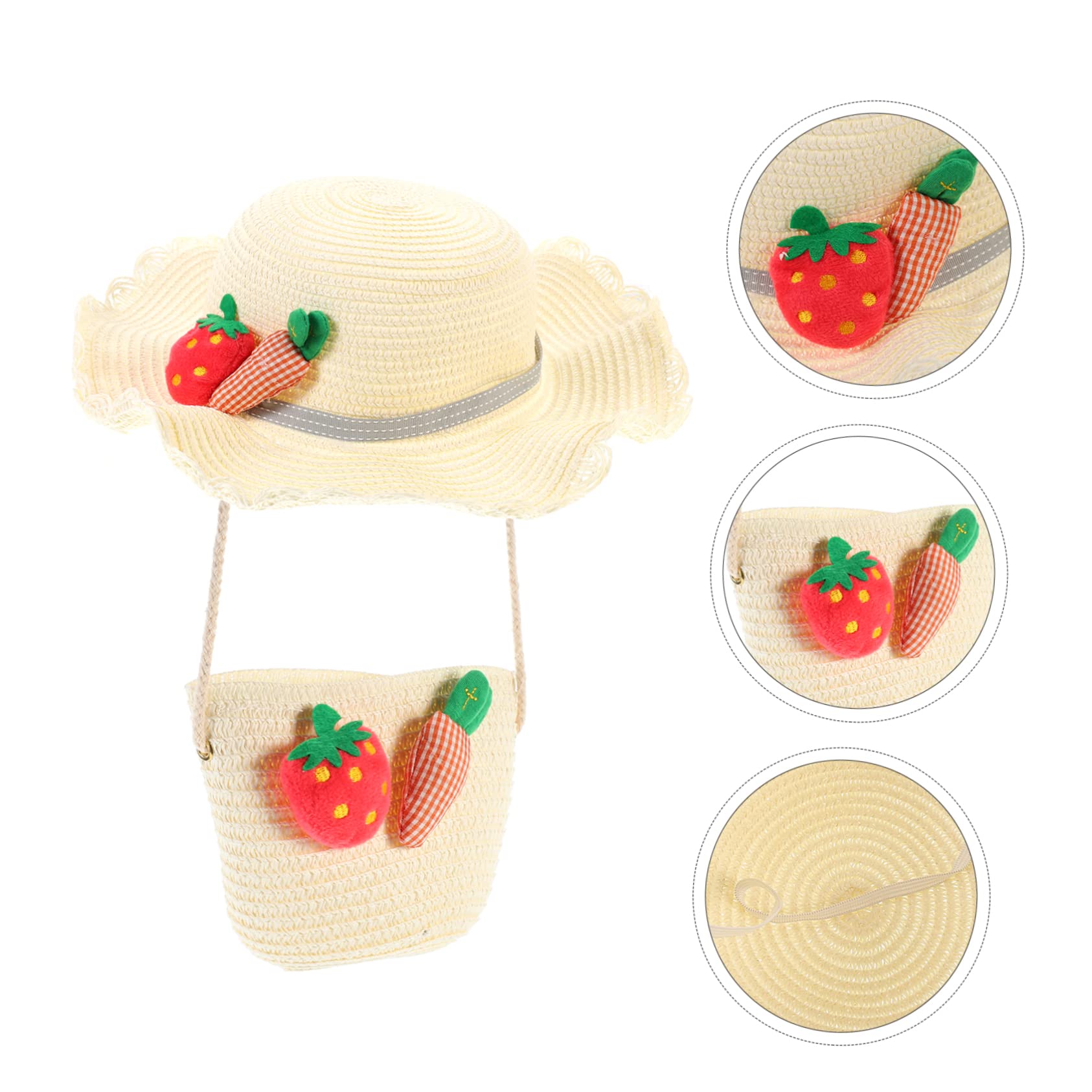 1juego Sombrero De Sol Infantil Bolsa De De Protección UV para Niño Niña Gorro Transpirable y Bolsa De Mano De Verano para Playa y Actividades Al Aire