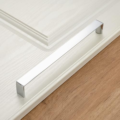 Miniatura 5 de KOOFIZO Manija ancha de gabinete  Tirador cromado para muebles, distancia entre tornillos de 8-45 pulgadas, 1 pieza para puerta de armario de