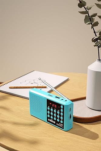 Miniatura 8 de Radio AM FM portátil con altavoz Bluetooth, reproducción USBTF reproductor de MP3 con carga rápida USB-C, ahorro de escaneo automático, batería