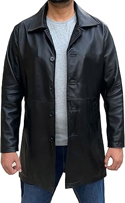 Long Leather Coat For Men - Mens Leather Car Coat - Panama | Ubuy
