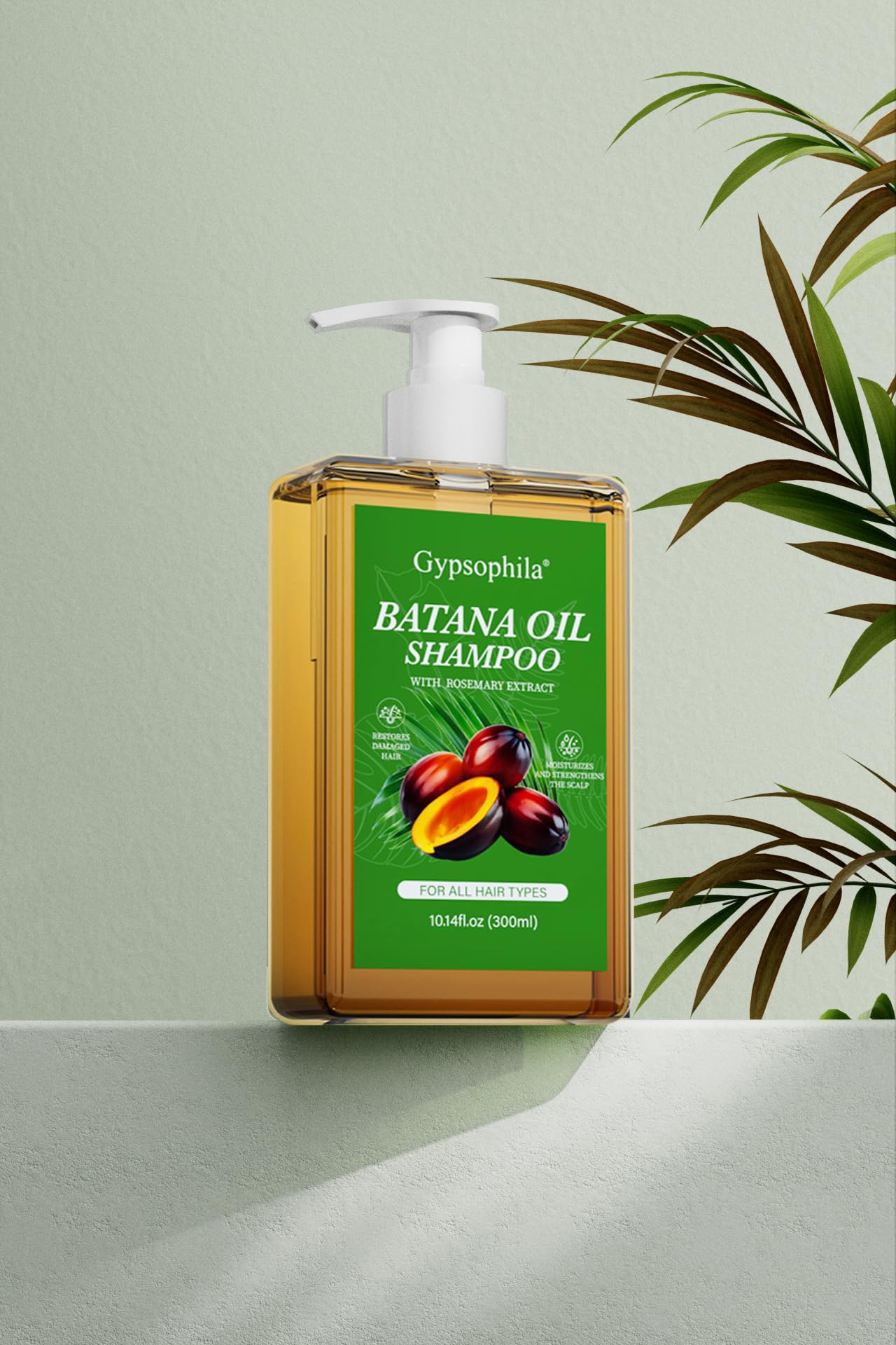Champú de aceite de batana, champú de romero, nutritivo y rejuvenecedor para suavidad y volumen, adecuado para hombres y mujeres, reduce la pérdida de cabello (10.5 onzas líquidas)