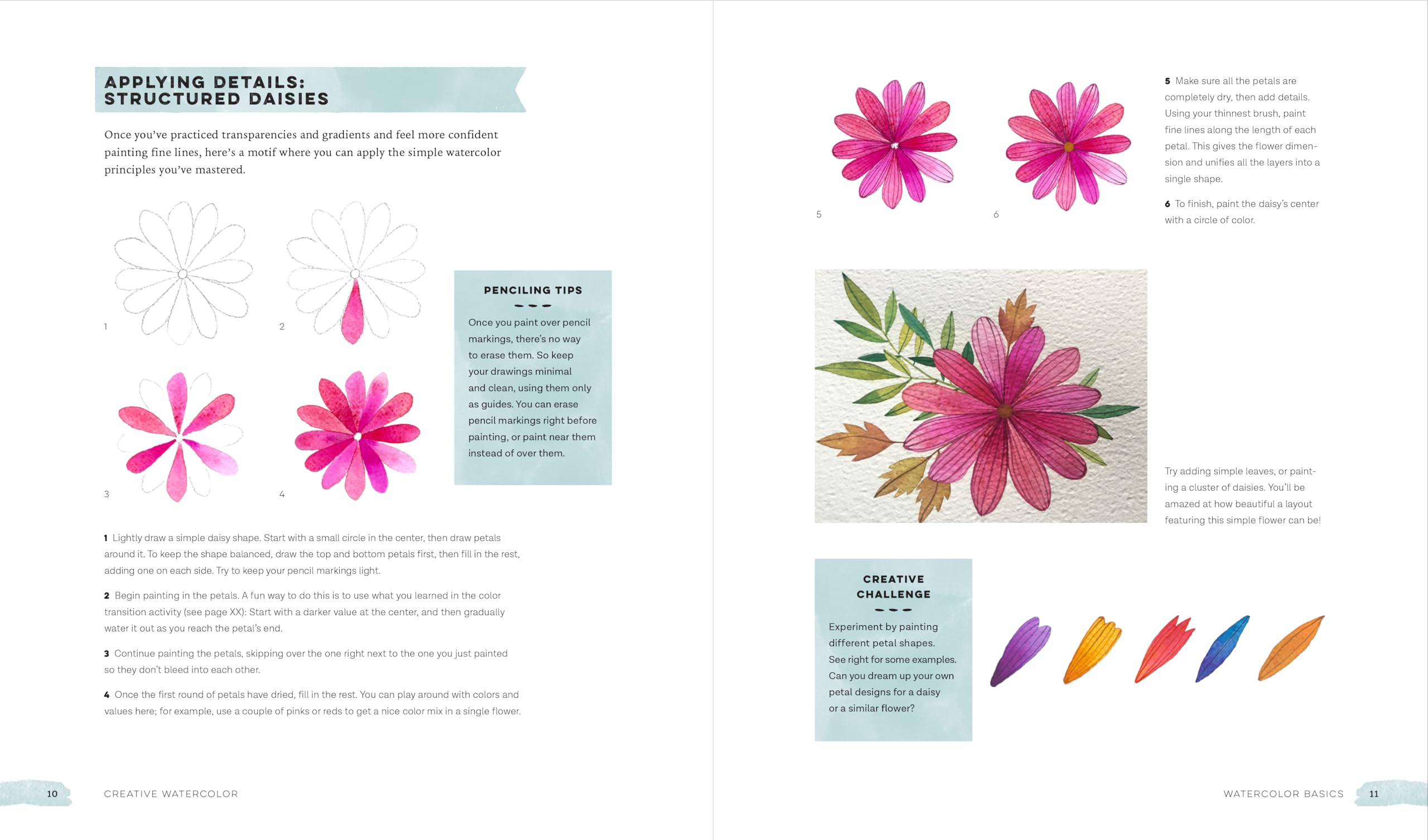 Creative Watercolor: Step-by-Step Guide for Beginners with Paints, Inks, Markers, Glitter