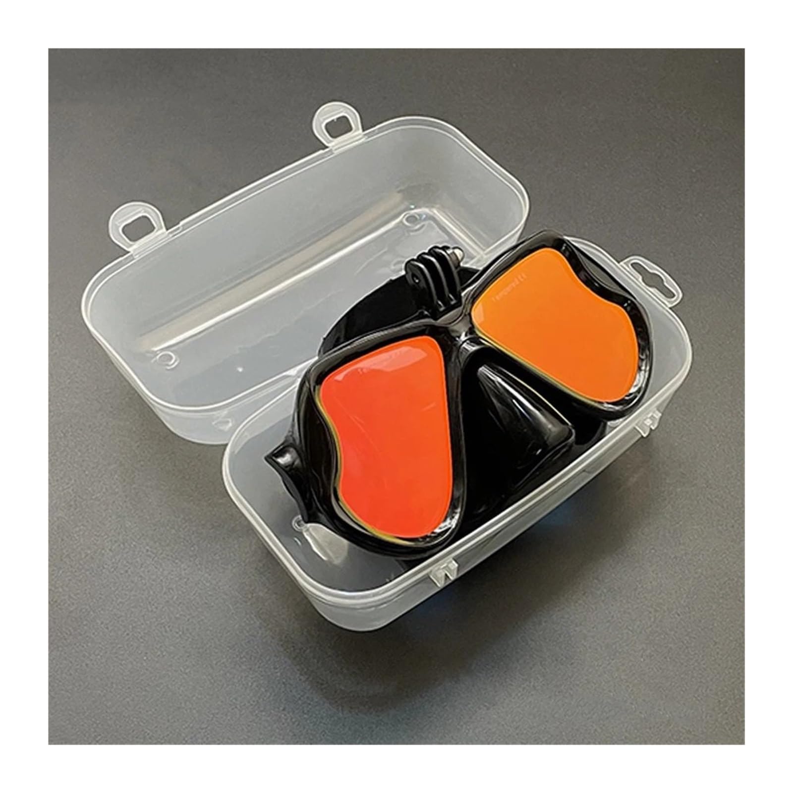 Buceo Máscara de Snorkel Cómoda máscara de natación de Silicona con Espejo y Soporte para cámara para Gafas de Buceo GoPro para Adultos