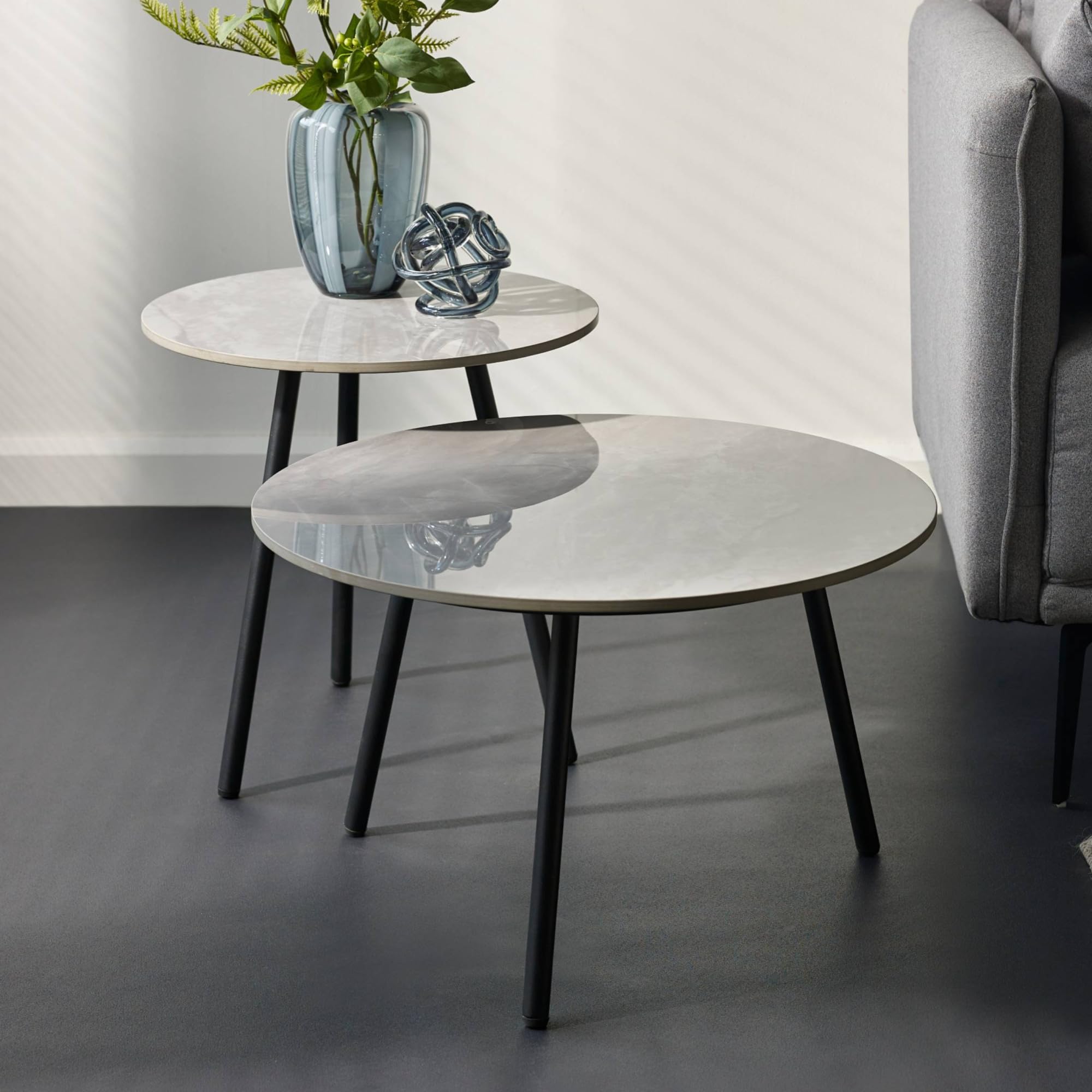 Julian Bowen Casper Grey Marble Nest of Tables