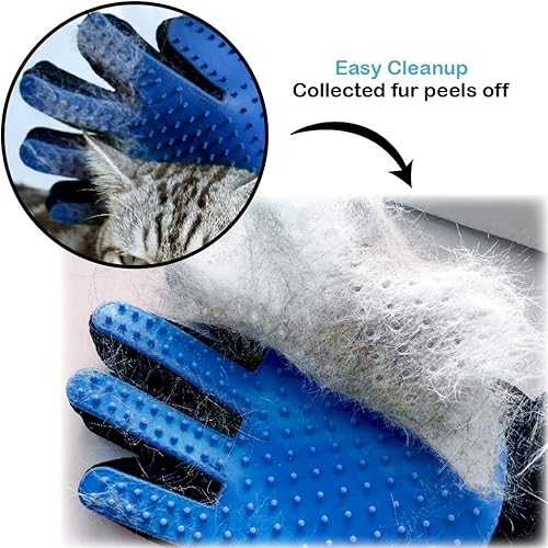 Miniatura 5 de Pets First Guantes de aseo para perros, la mejor herramienta profesional para desenfundar, cepillar, limpiar guantes para perros y gatos pequeños,