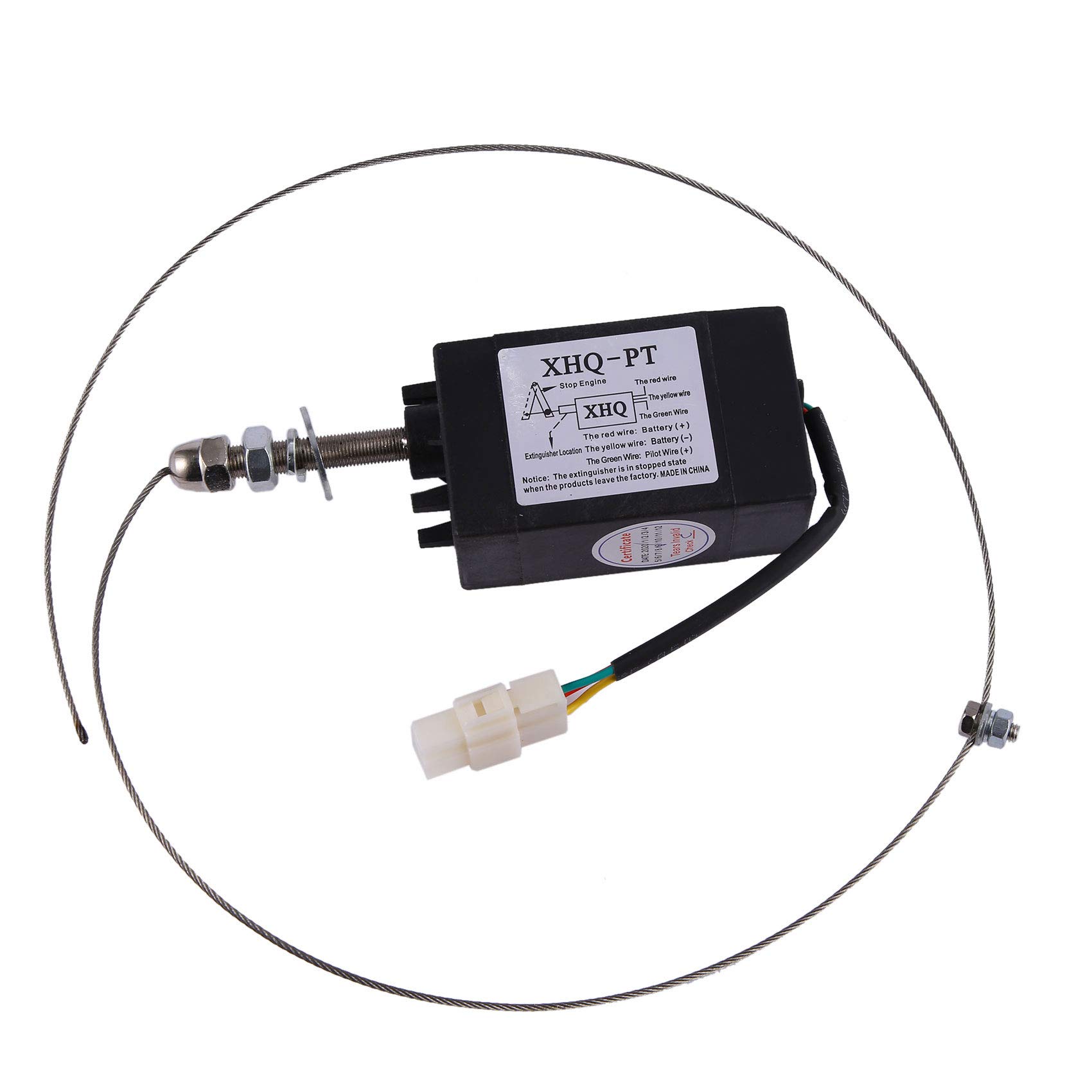 Turodeuo Normally Open DC 12V Engine Flame Out Device Engine Stop Solenoid Valve -PT Power On Pull Type Flameout Magnetic