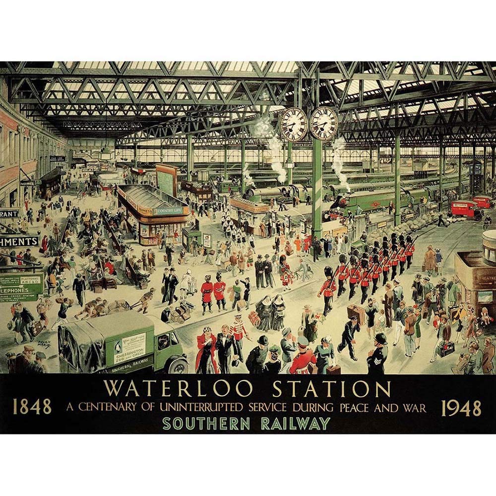 Wee Blue Coo Advert Travel Transport Waterloo Train Centenary UK Art Print Poster Wall Decor 12X16 Inch