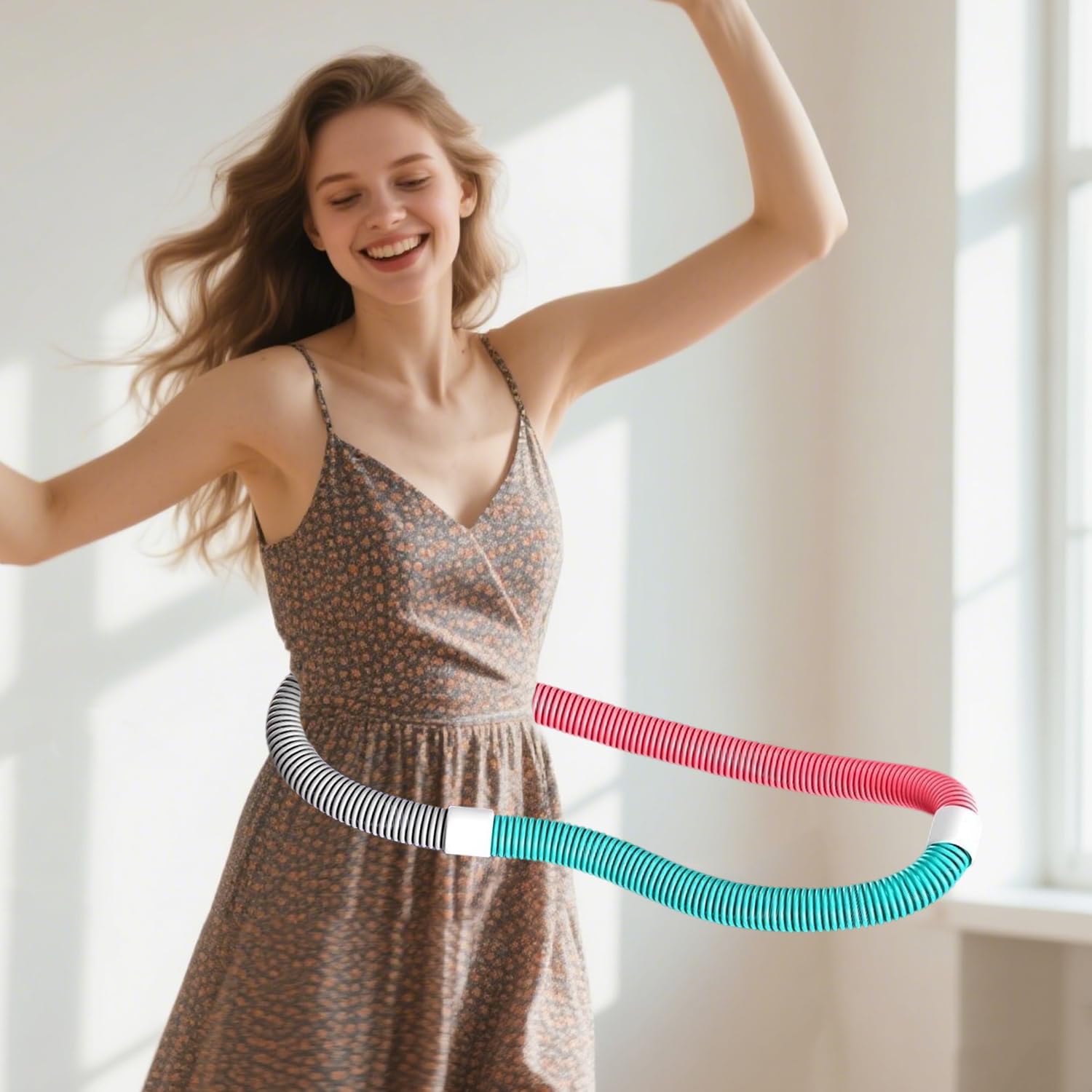 Hula Hoop morbido per adulti – 3 kg, pieghevole, fitness hoop ponderato per pancia e vita, morbido hula hoop, cerchio a molla per casa, palestra, scuola