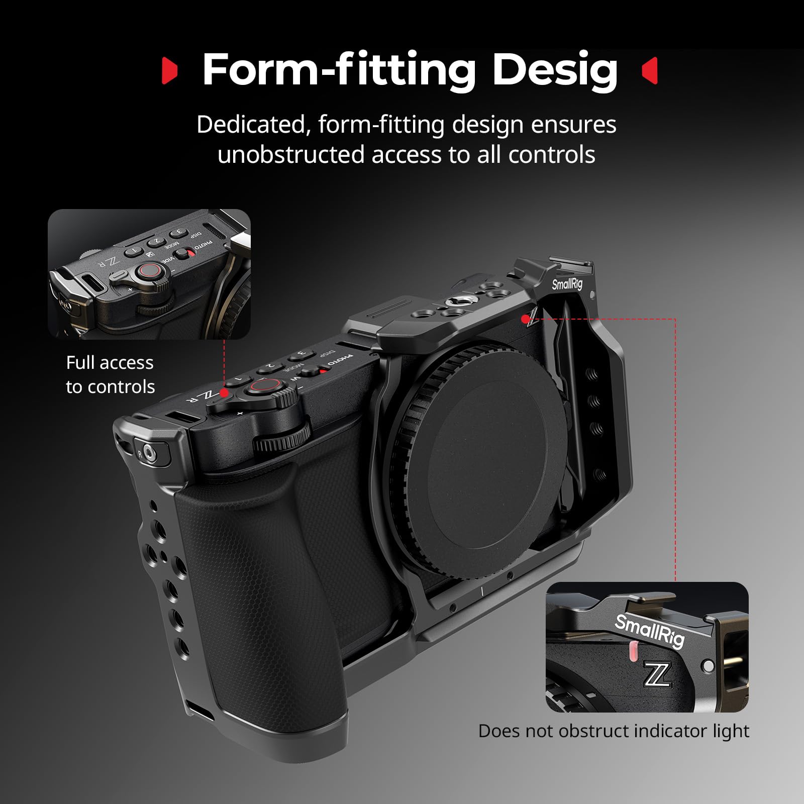 SMALLRIG Kit de Cage HawkLock pour Nikon ZR, Plaque de Batterie à Monture V, Poignée Supérieure, Serre-câble HDMI, Système de Fixation Rapide Intégré pour Arca - 6113