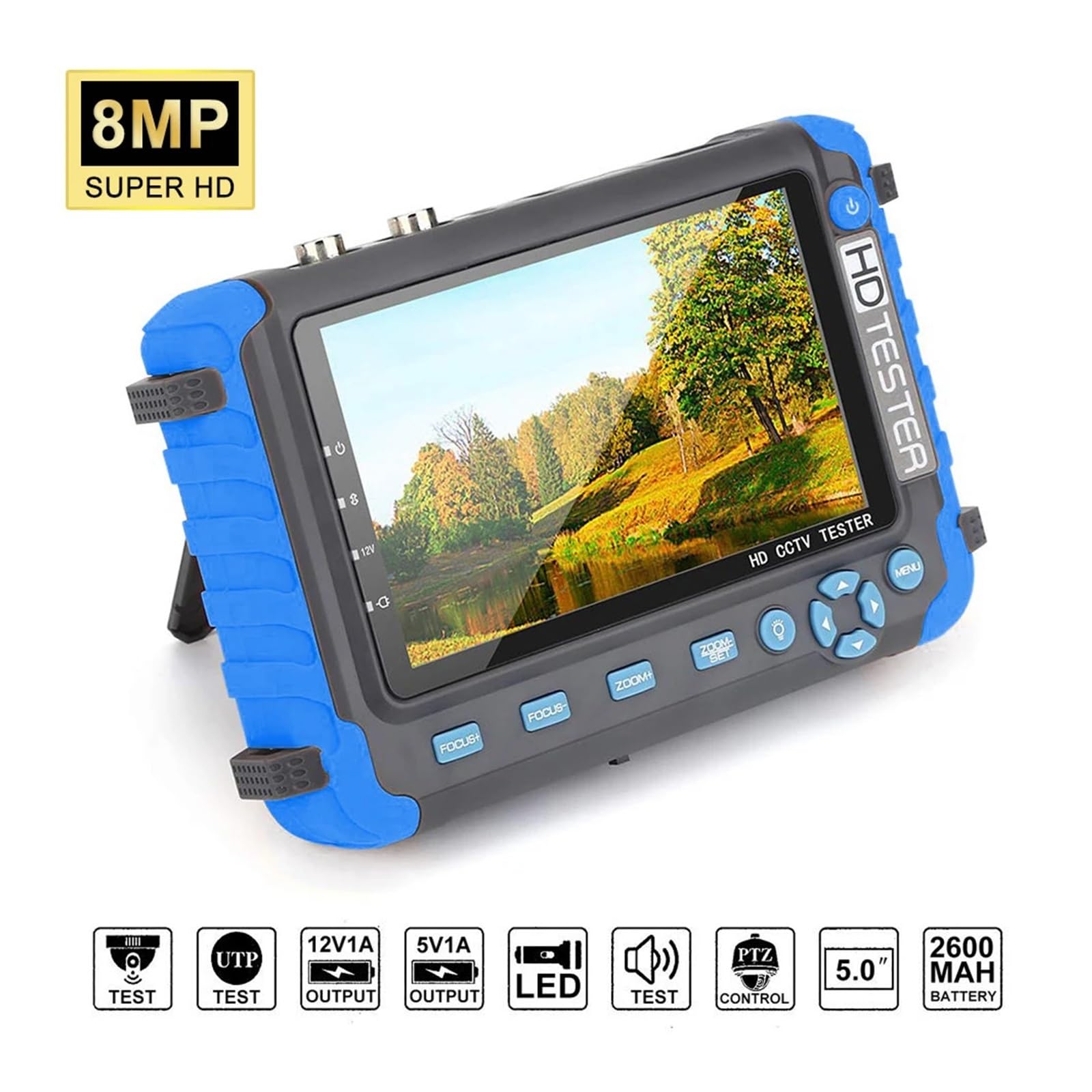 IV8W-L 8MP 4K CCTV Tester Sicherheit Kamera 5 Zoll Monitor for 4 IN 1 TVI AHD CVI Analog Sicherheit cam Tester Video Test(CCTV Tester IV8W-L)