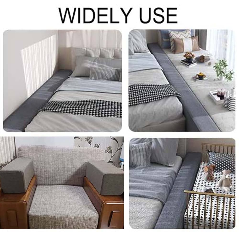 Bed Gap Filler Custom Size Bed Bridge Close Seam Filler Headboard Pillow Stopper Armrest Support Cushion With Removable Cover Sofa King/Queen Bed 220 X 10 X 8cm Beige