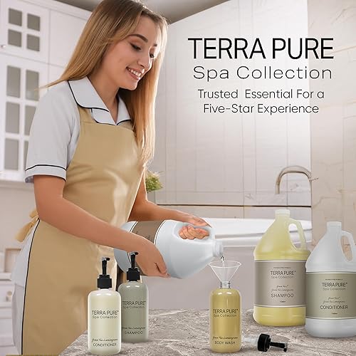 Miniatura 7 de Spa Collection Juego de galones y dispensadores | Kit de amenidades 1-Shoppe | Champú, acondicionador, gel de baño | Botellas de bomba recargables