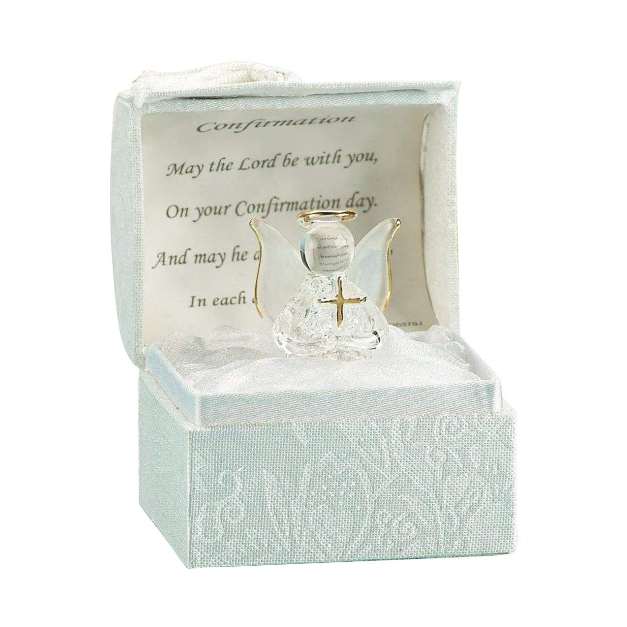 SAFRI Confirmation Gift Crystal Angle With Cross Religious Gift Catholic/Christian Ideal For Confirmation Day Present