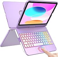 Vista 10 de Funda con teclado táctil para iPad A16 de 11ª generación 2025/10ª generación de 10.9 pulgadas 2022, giratoria de 360° para iPad de 11ª