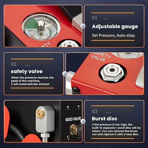 Miniatura 5 de GX PUMP GX-E-CS3-I - Compresor de aire portátil PCP, convertidor doméstico integrado, parada automática, sin aceite, filtro separador de agua y