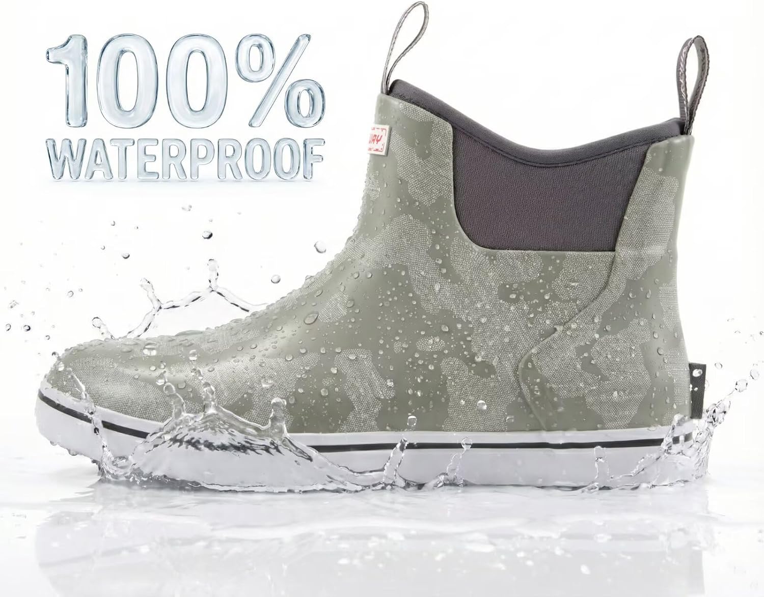 SUREWAY Men's Deck Boots Professional Non-Slip Fishing & Ankle Boating Boot Waterproof Rain Boots, Lightweight Neoprene Rubber Deck Boots - Image 3