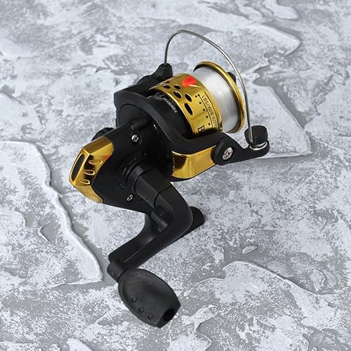 CLISPEED Kleine Angelrolle Mit Schnur 200 Modell Aluminium Leichtgewicht Angelspule FüR SüßWasser Und Leichtes Salzwasser Angelrolle Mit GroßEm FassungsvermöGen Und Schnellem Wechsel