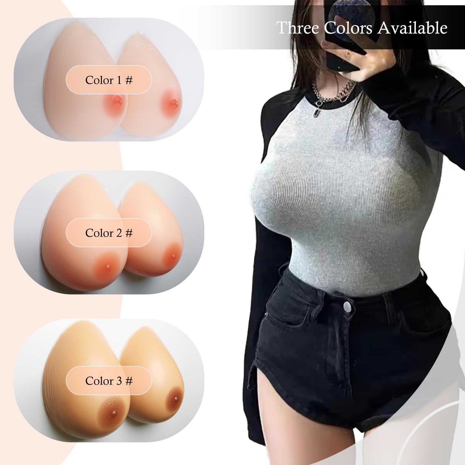Duże silikonowe formy piersi, samoprzylepne realistyczne protezy piersi do mastektomii, cosplay 11-14XL, 4100-6000 g