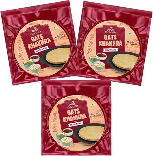 Vedic Garden Oats Multigrain Khakhra – Healthy Indian Snacks, 540GM (Pack of 3) | 100% Roasted | No Palm Oil | High Protei... Price In India