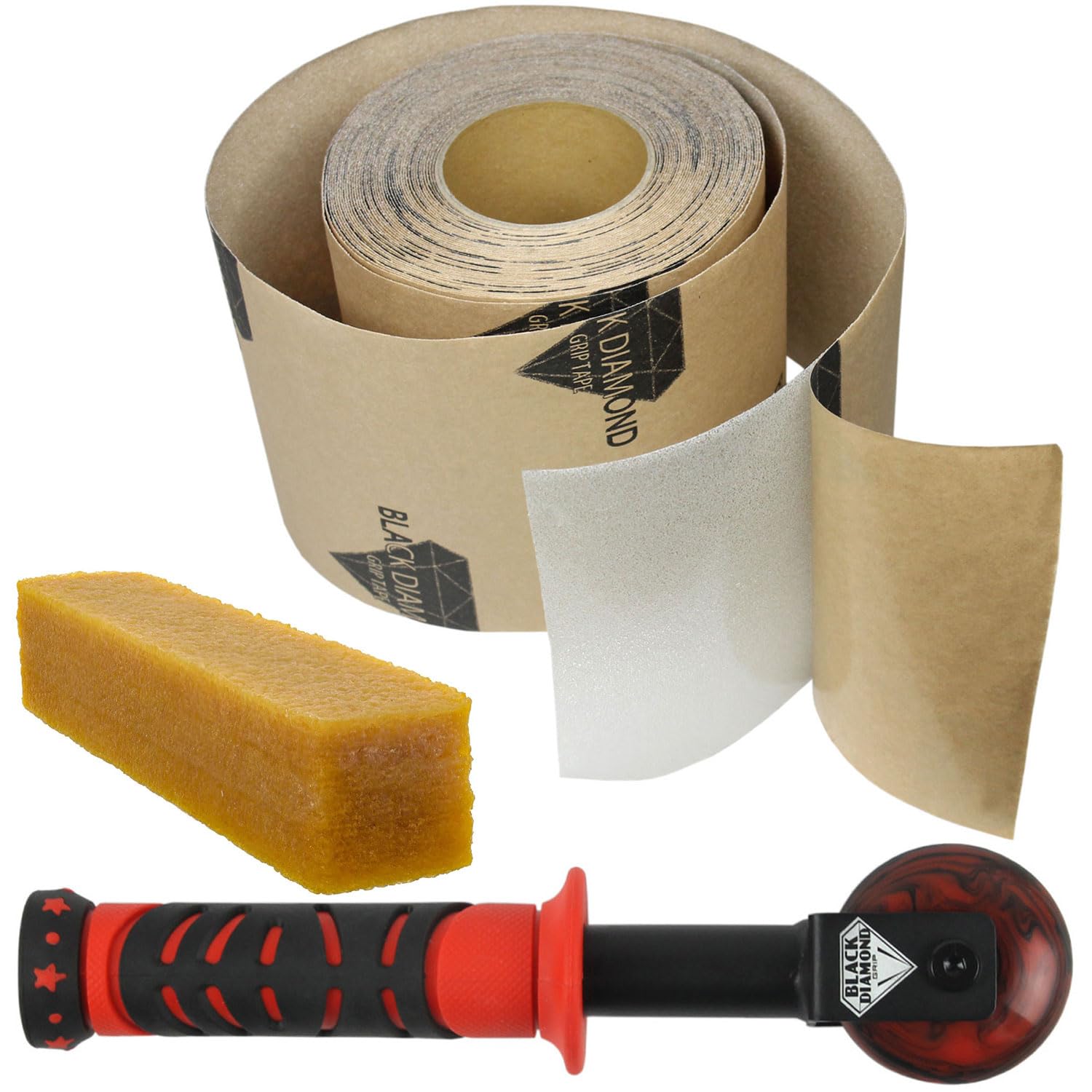 Black Diamond Self Adhesive Grip Tape - Anti Slip Traction Tape - Non Skid Tape - Anti Slip Tape Grippy Strips for Stairs, Ramps, Boat Grip 6" x 60' Clear with Cleaning Stick and Application Tool