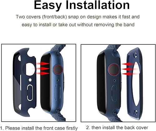 Miniatura 7 de Miimall - Funda protectora de pantalla resistente al agua para Apple Watch 9 de 1.614 pulgadas, funda protectora de pantalla rígida de policarbonato