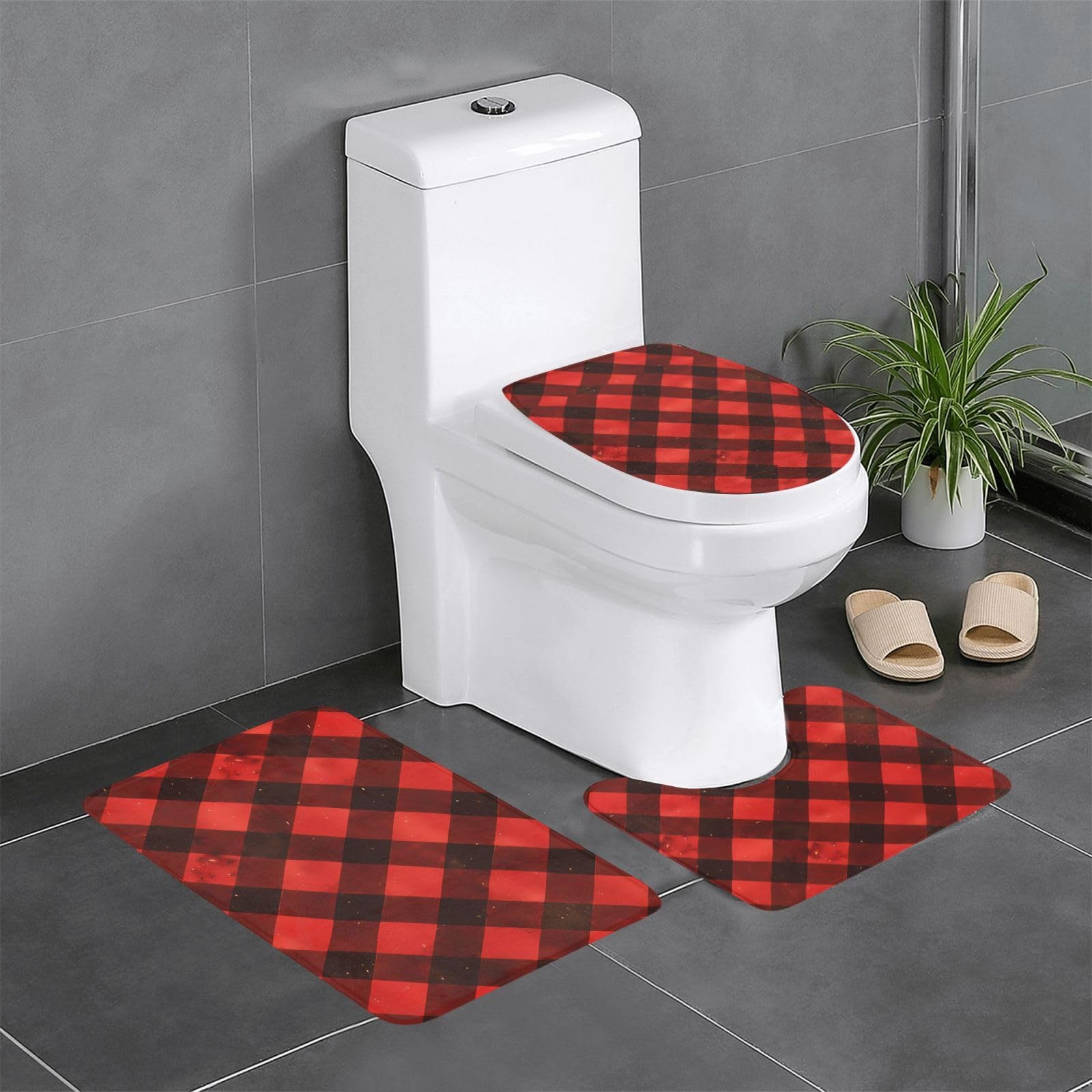 Tapis de bain antidérapant WHJDPP lot de 3 absorbant et sécurisé pour sol de douche et WC