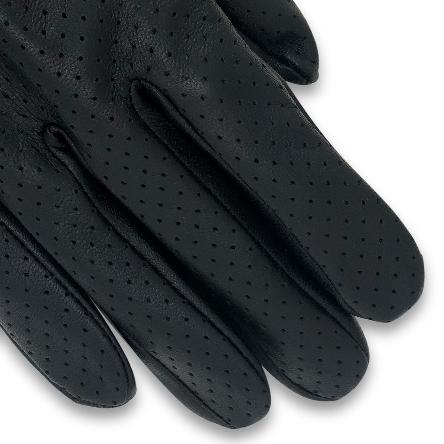 Guantes de conducción de cuero de piel de oveja 100% suaves y lujosos para hombres, con malla y pantalla táctil