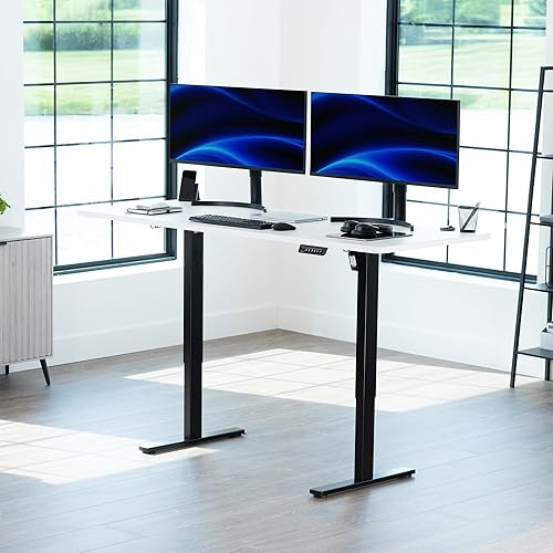 Vista 437 de VIVO DESK-KIT-1W6G - Escritorio eléctrico de pie de 60 x 24 pulgadas, ajuste de altura de memoria, serie 1B, parte superior de nogal oscuro de una