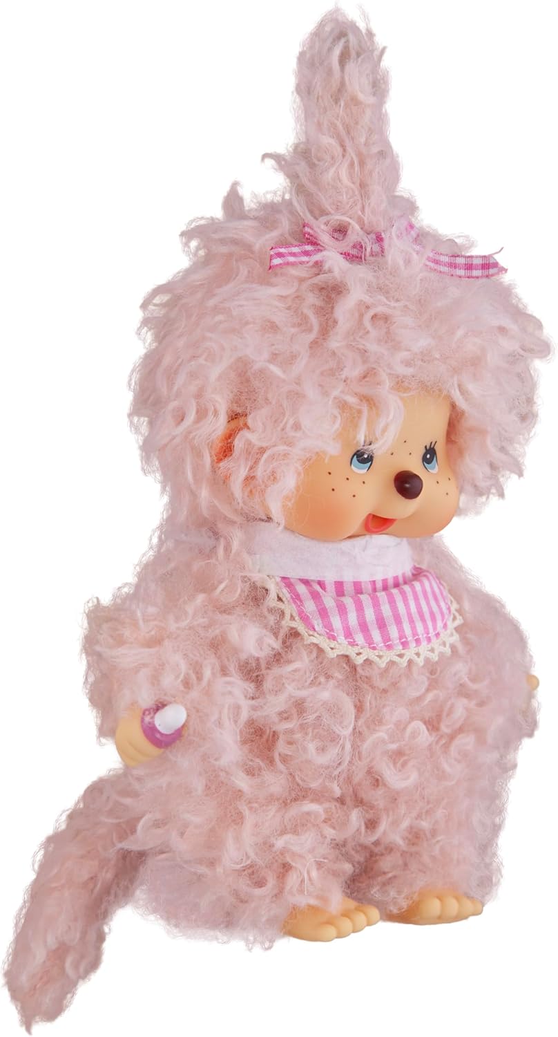 Monchhichi Fluffy Pink Beige Girl 8" Plush