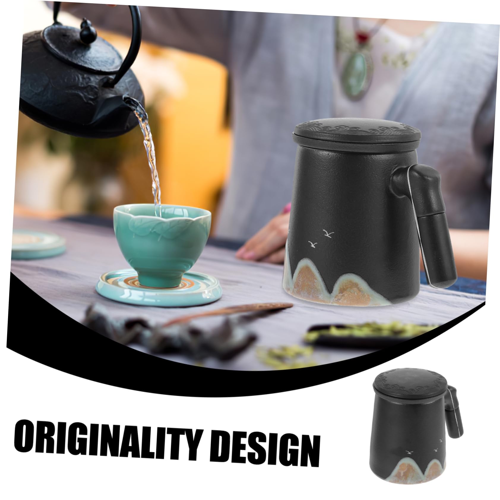 Filiżanki do kawy ceramiczne, Filiżanka i spodek z porcelany kostnej, 1 zestaw drewniany uchwyt filiżanka do herbaty szklanki do picia filtr filiżanka do espresso szklanki do wody kubki do kawy herbat