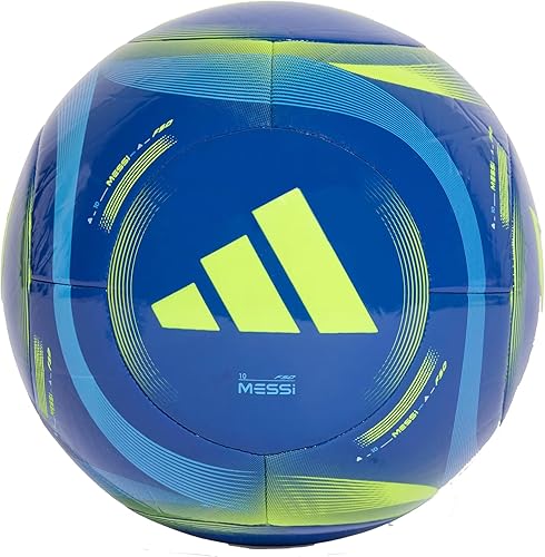 Miniatura 2 de adidas Messi Club - Balón de fútbol unisex para adultos, azul realsemi azul explosivoamarillo solar, 3