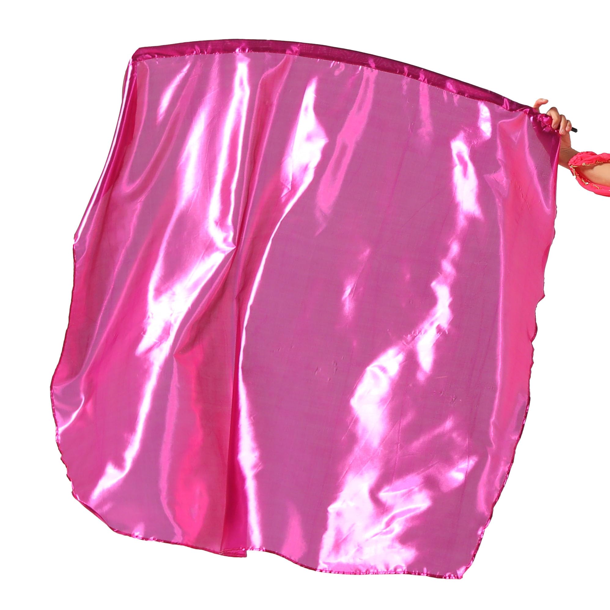 Baisdan Worship Flags with Flex Rods, 45"*51" Praise Dance Flags Metallic Sheen Worship Flags for Dance Church Dark pink