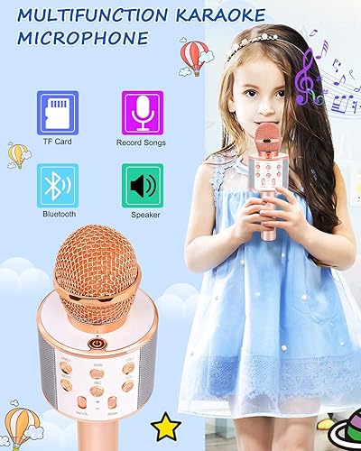 Miniatura 2 de Dodosky Juguetes para niñas de 5 a 12 años, micrófono inalámbrico Bluetooth de karaoke para niños, juguetes populares para niños de 5, 6, 7, 8, 9,