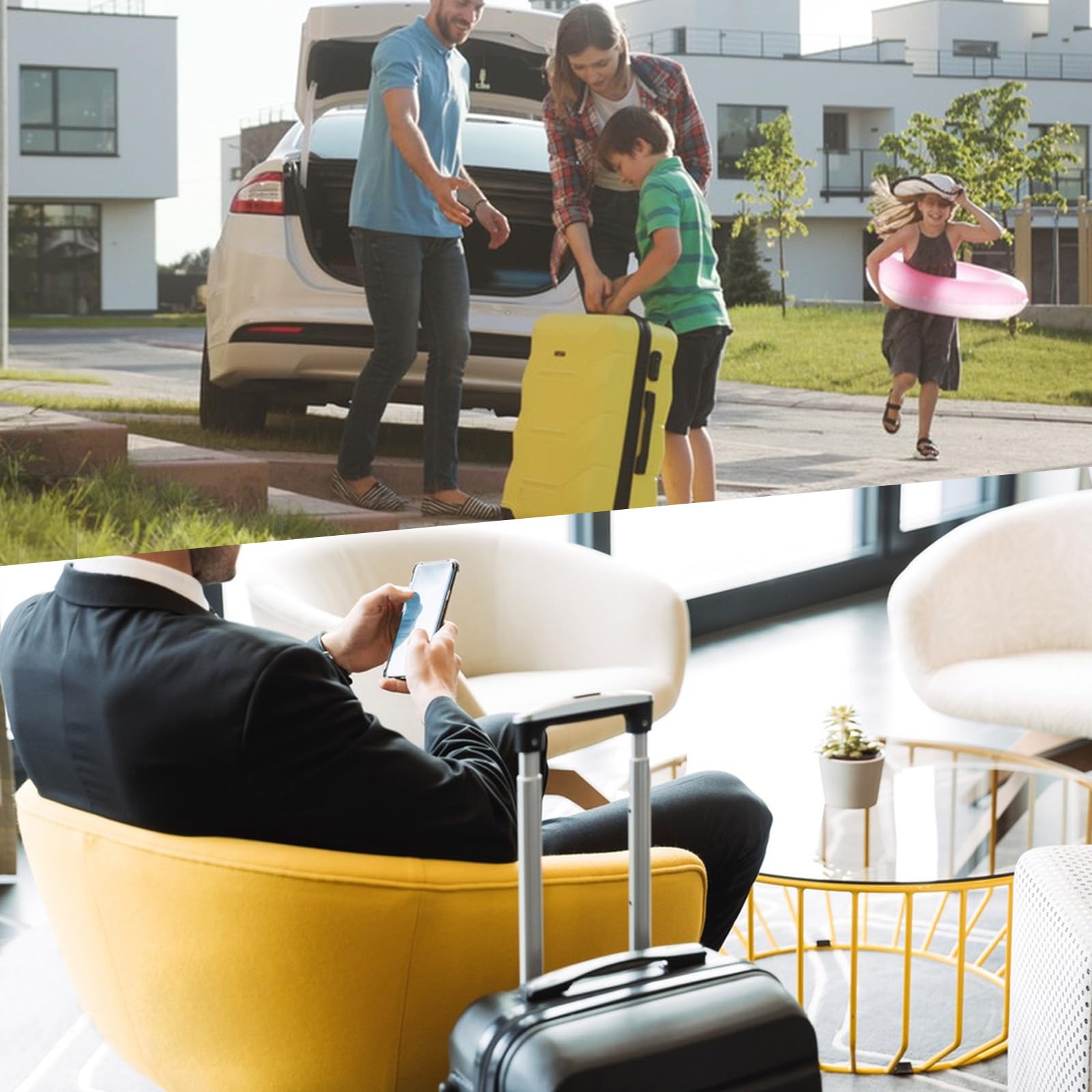 UEPOA Koffergreep, vervanging, 2 stuks, zwart, bagagegreep, koffer, handvat, 22,5 cm, kunststof, reservebagagegreep, reiskoffer, reparatieaccessoires voor bagagekoffer, gereedschapskoffer