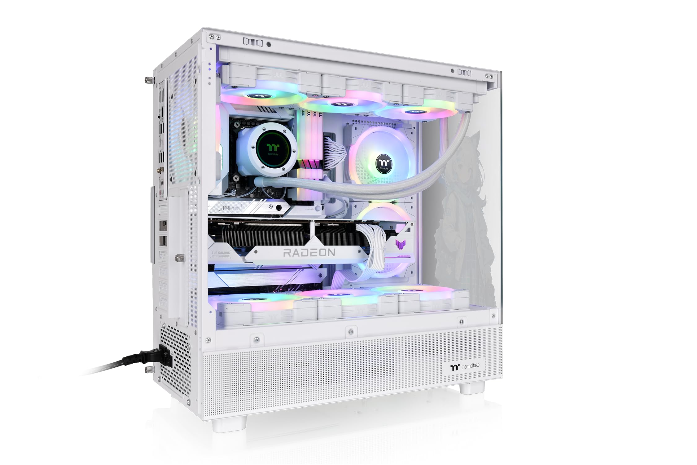 Thermaltake View 270 SP Edition Snow | Mid Tower PC-Gehäuse | Tempered Glass Panorama | Manga Frontdesign | 360 mm Radiator Support | GPU bis 420 mm | Mainboard Support bis E ATX