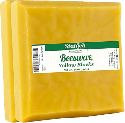 Miniatura 5 de Bloque de cera de abejas amarilla pura Stakich100 natural grado artesanal y calidad premium