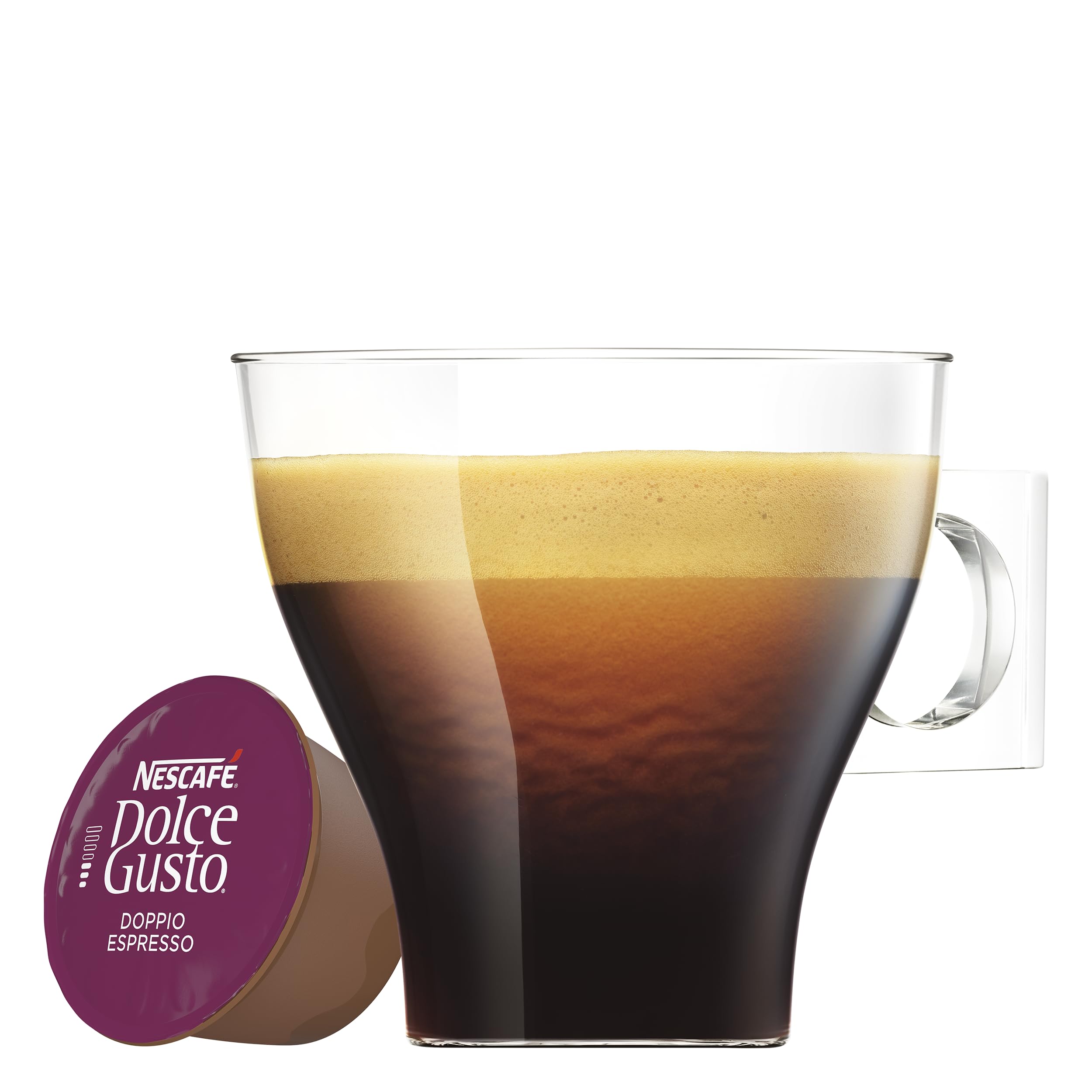 Nescafé Dolce Gusto Double Espresso – Café – 96 cápsulas (juego de 6 cajas). | Café Cápsulas, compatible con todas las máquinas de café DG sin NEO, espresso largo con notas afrutadas