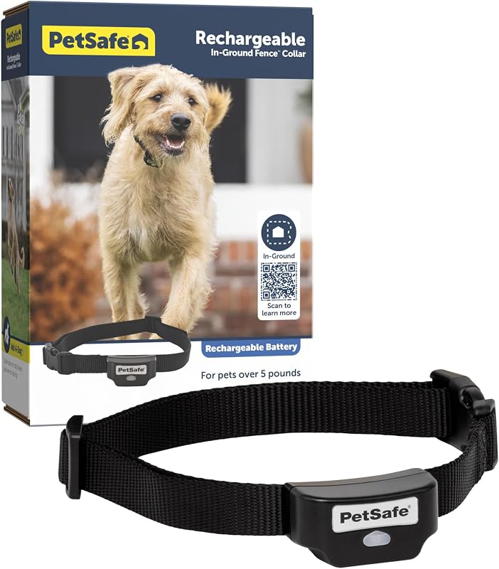 PetSafe Rechargeable In-Ground Fence Collar | Collar Only, Replacement, Extra, Add-A-Dog, Waterproof, Tone and Static, Dogs & Cats 5 lb+, Fits 6-26in Necks