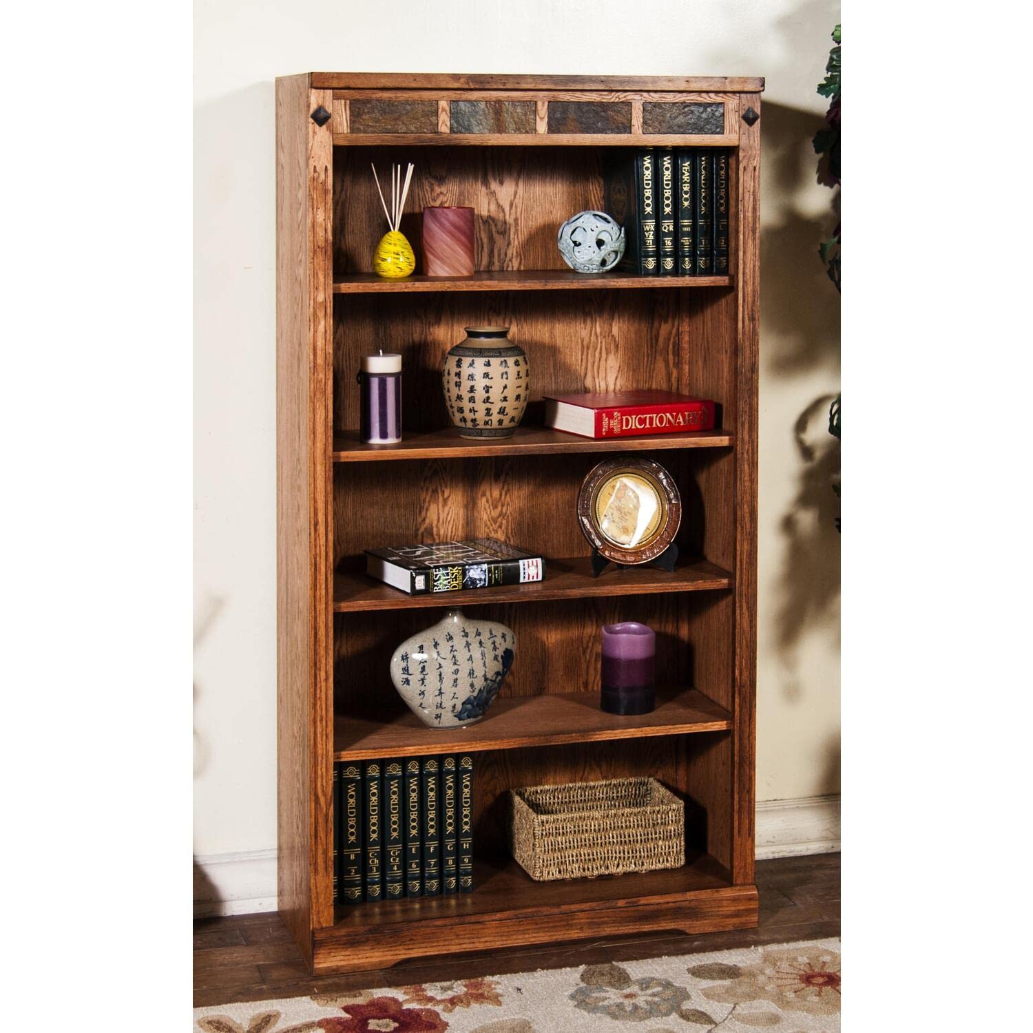 Sunny Designs Sedona Height Bookcase, 60"