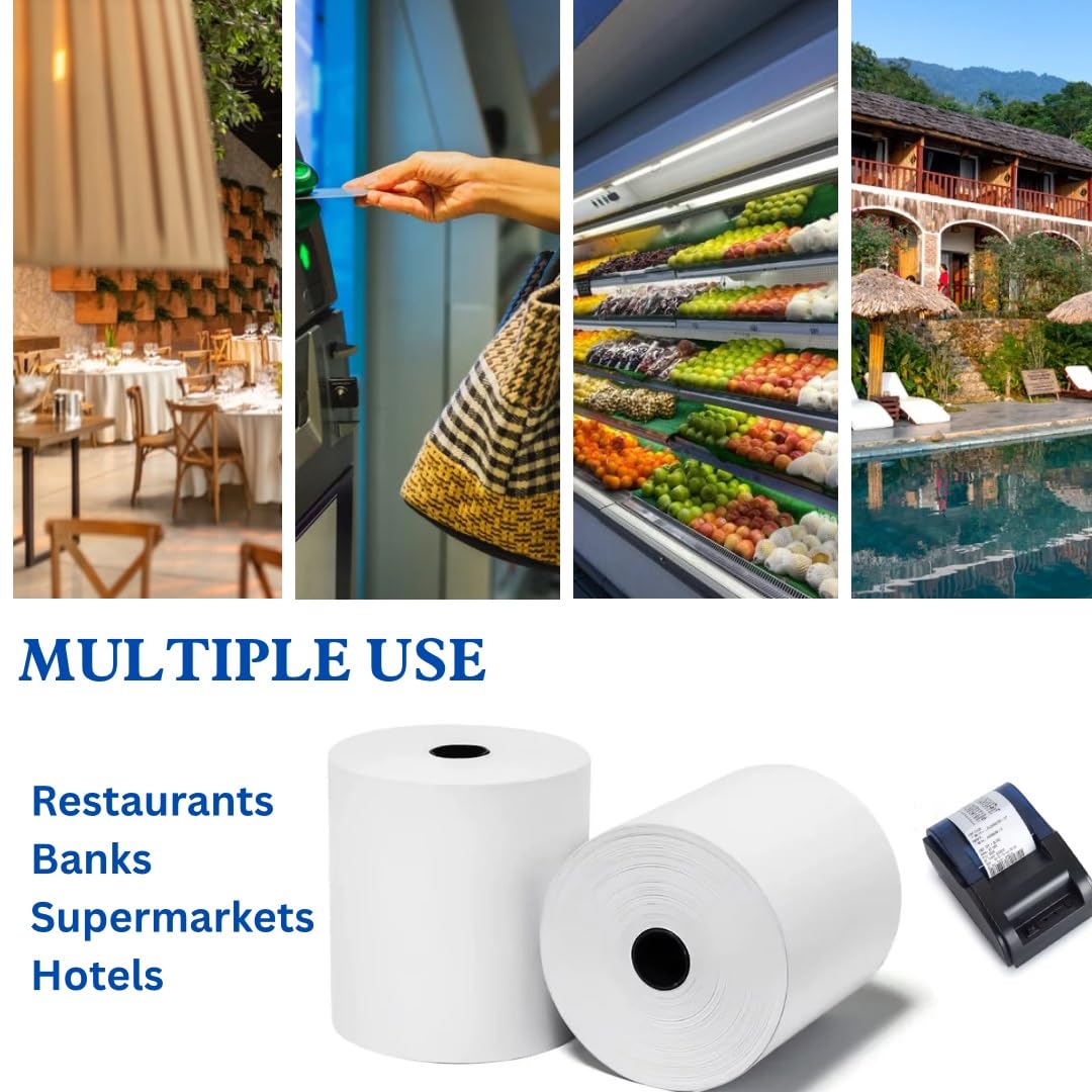 80 x 80mm Premium Thermal Till Rolls, Receipt Paper Rolls for Cash Register, EPOS Printer, POS Terminal, Credit Card Machine PDQ, for Epson, Citizen Printer. - Image 4