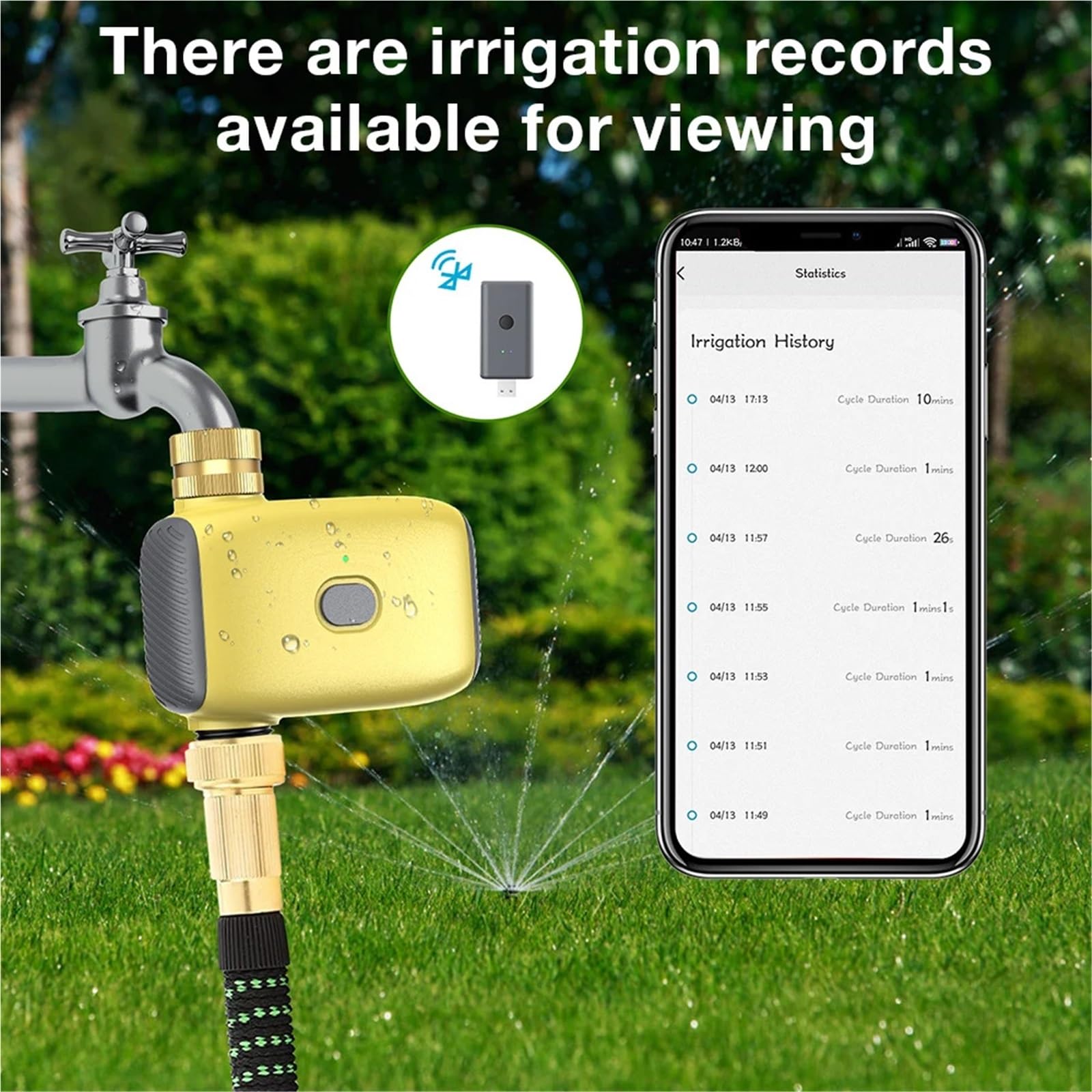 Timer nawadniania, 1-strefowy zegar nawadniający Bluetooth Automatyczny zegar nawadniający Inteligentny system nawadniania(Without a gateway)