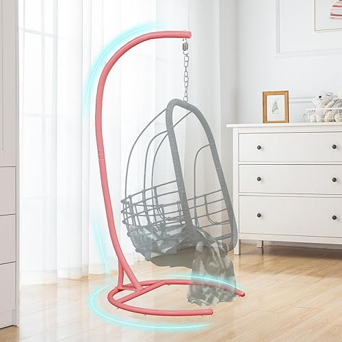 Miniatura 9 de ARTBUSKE Soportes para sillas de hamaca colgantes, soporte en C para exteriores, de acero sólido, resistente, solo construcción para colgar hamaca