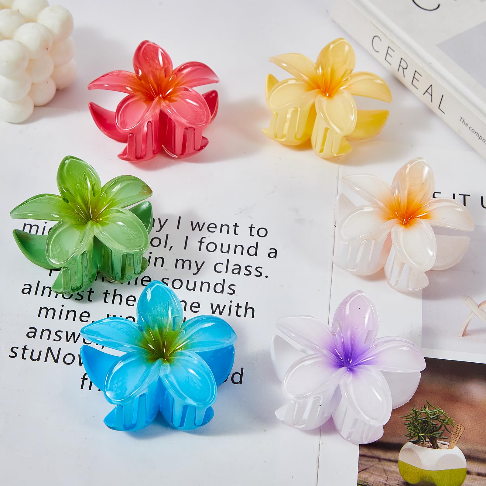Amazon.com : Flower Hair Claw Clips for Women, 6 Pack  display picture 3