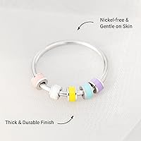 Vista 3 de STORYJEWELLERY Fidget Ring, Anxiety Rings for Women, Spinner Ring, Silent Spinning Stress Rings, Fidget Jewelry, Womens Gifts