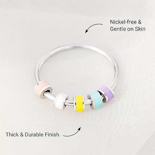 Miniatura 3 de STORYJEWELLERY Fidget Ring, Anxiety Rings for Women, Spinner Ring, Silent Spinning Stress Rings, Fidget Jewelry, Womens Gifts